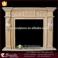 indoor decorative carved sandstone fireplace mantel for sale